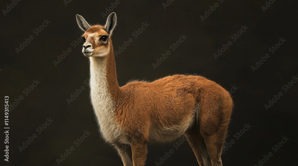 Obraz premium Graceful Animal Portrait Captured in Natural Habitat Showcasing Fine Details of Its Coat and Expressive Facial Features