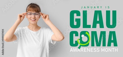 Young woman wearing glasses...