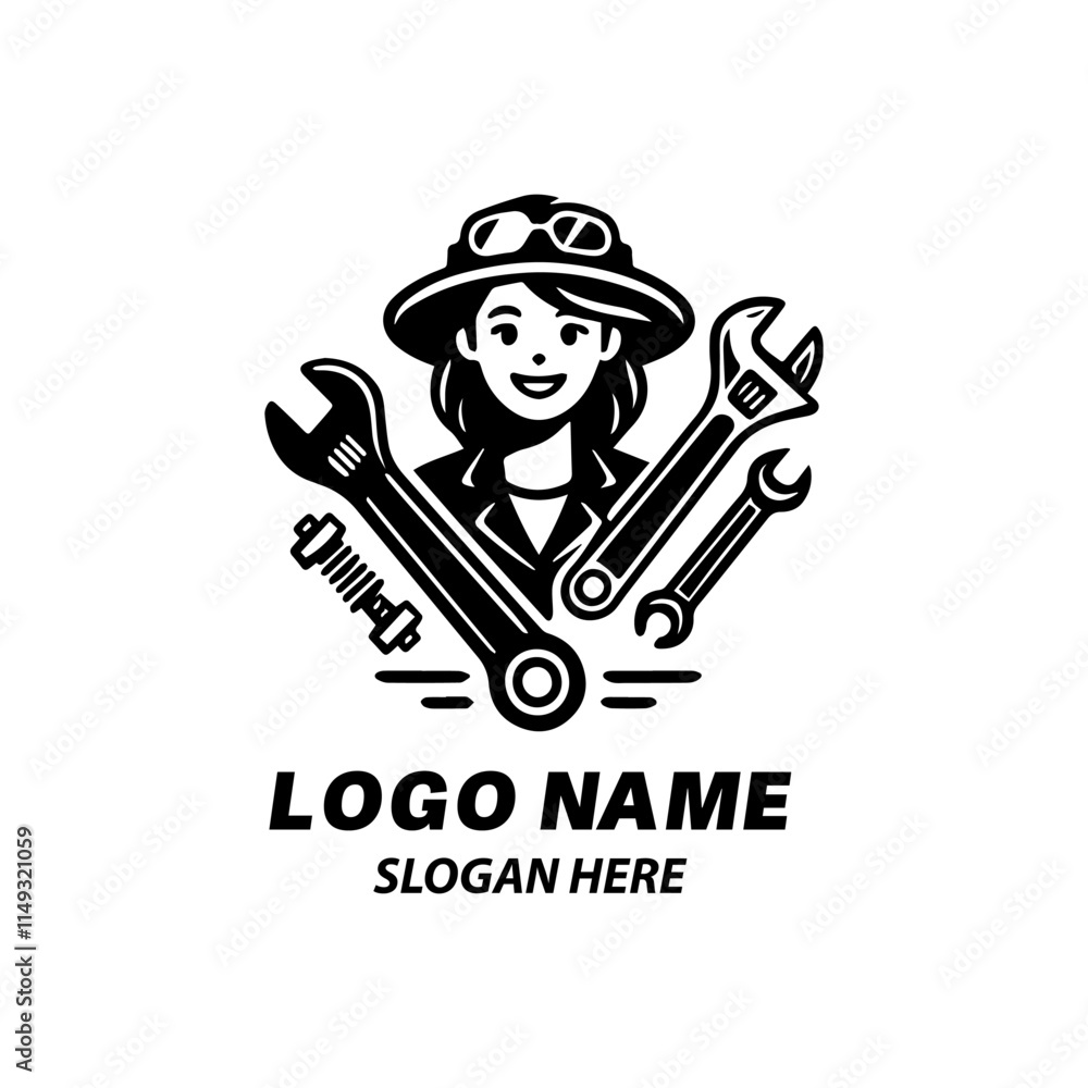 Fototapeta premium LOGO DESIGN FOR MOTORCYCLE WORKSHOP