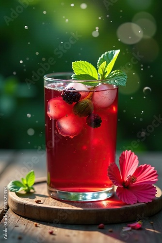 Hibiscus and peppermint tea for a fruity twist, herbal, fruity photo