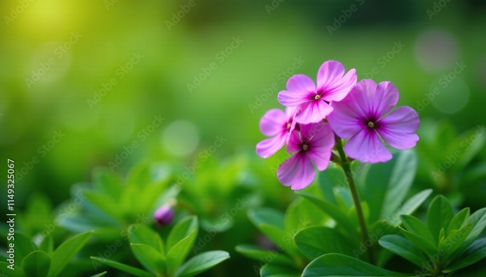 Tiny purple Phlox in a lush green garden environment, nature scenery, delicate petal, phlox Tiny purple Phlox in a lush green garden environment, nature scenery, delicate petal, phlox
