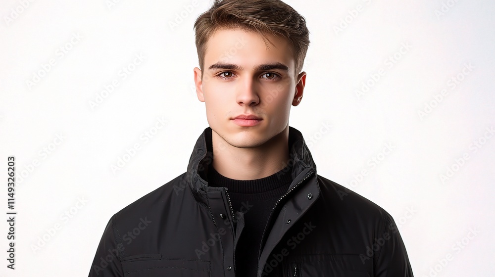 Obraz premium Confident Young Eastern European Man in Casual Jacket Portrait