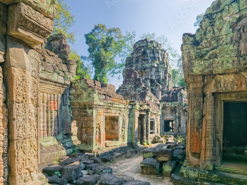 Preah Khan Wat temple in Angkor, Cambodia photo