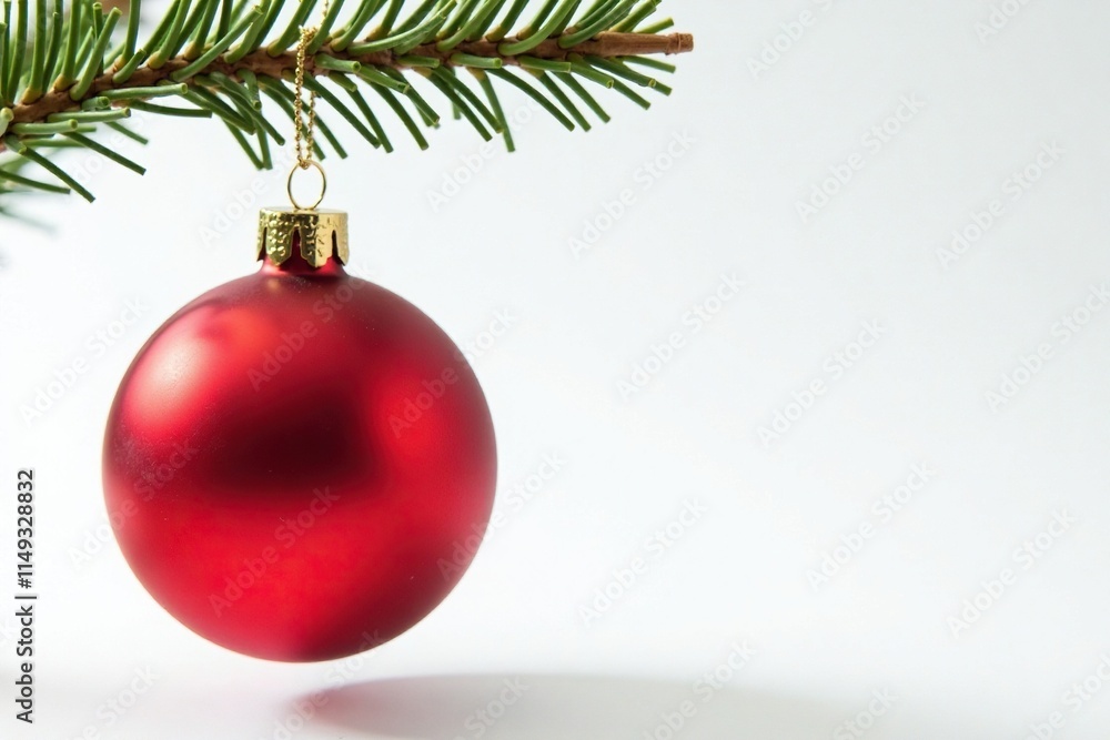 Perfect hanging Christmas ball on a white background, hang, ball, decoration Perfect hanging Christmas ball on a white background, hang, ball, decoration
