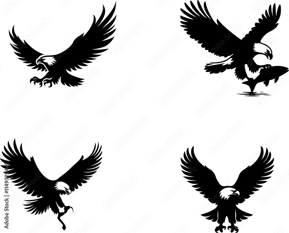 Obraz premium The Eagle vector silhouette image for illustration.