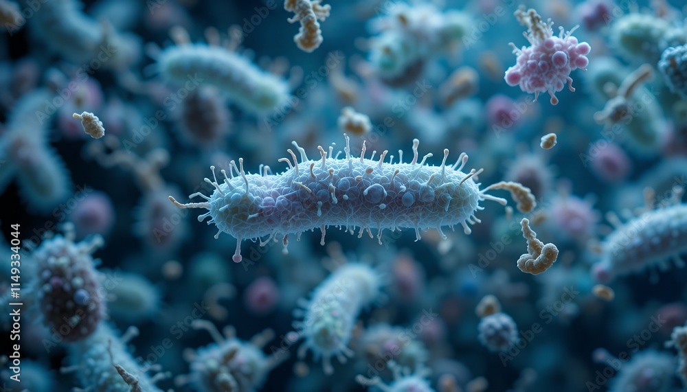 Fototapeta premium 3D rendering of microscopic creatures