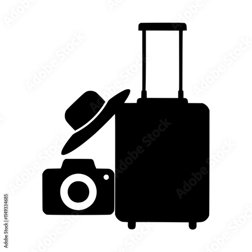 black and white suitcase