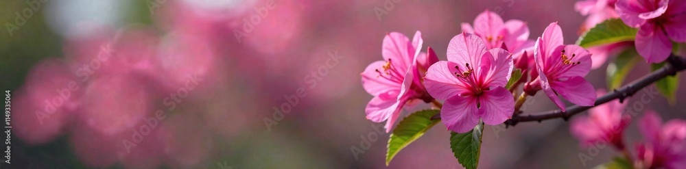 Vibrant pink and purple azalea flowers blooming on a tree branch, blossoming trees, azalea spring blooms Vibrant pink and purple azalea flowers blooming on a tree branch, blossoming trees, azalea spring blooms
