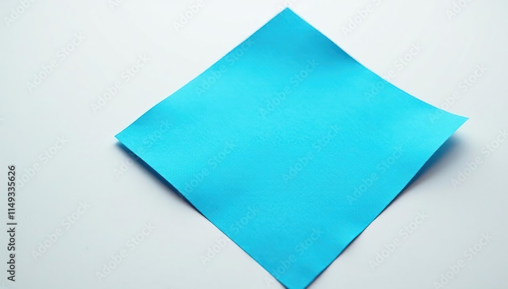 A single blue sheet of paper on a pristine white surface, minimalist, modern, uncluttered A single blue sheet of paper on a pristine white surface, minimalist, modern, uncluttered