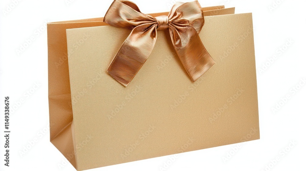New Large gift paper bag with decorative handles and a soft finish on a white background. New Large gift paper bag with decorative handles and a soft finish on a white background.