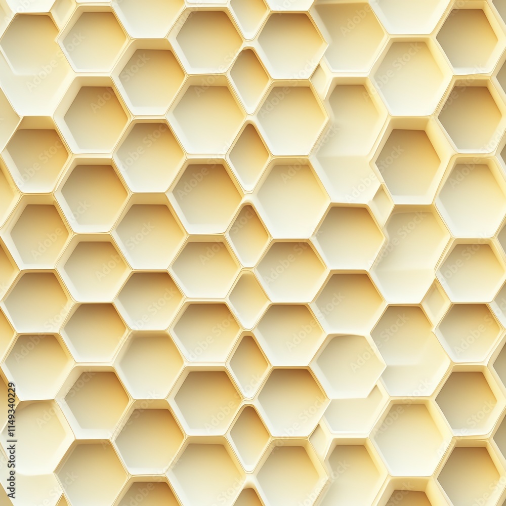 Repeating honeycomb pattern in soft yellow and beige, pattern, natural and structured design Repeating honeycomb pattern in soft yellow and beige, pattern, natural and structured design