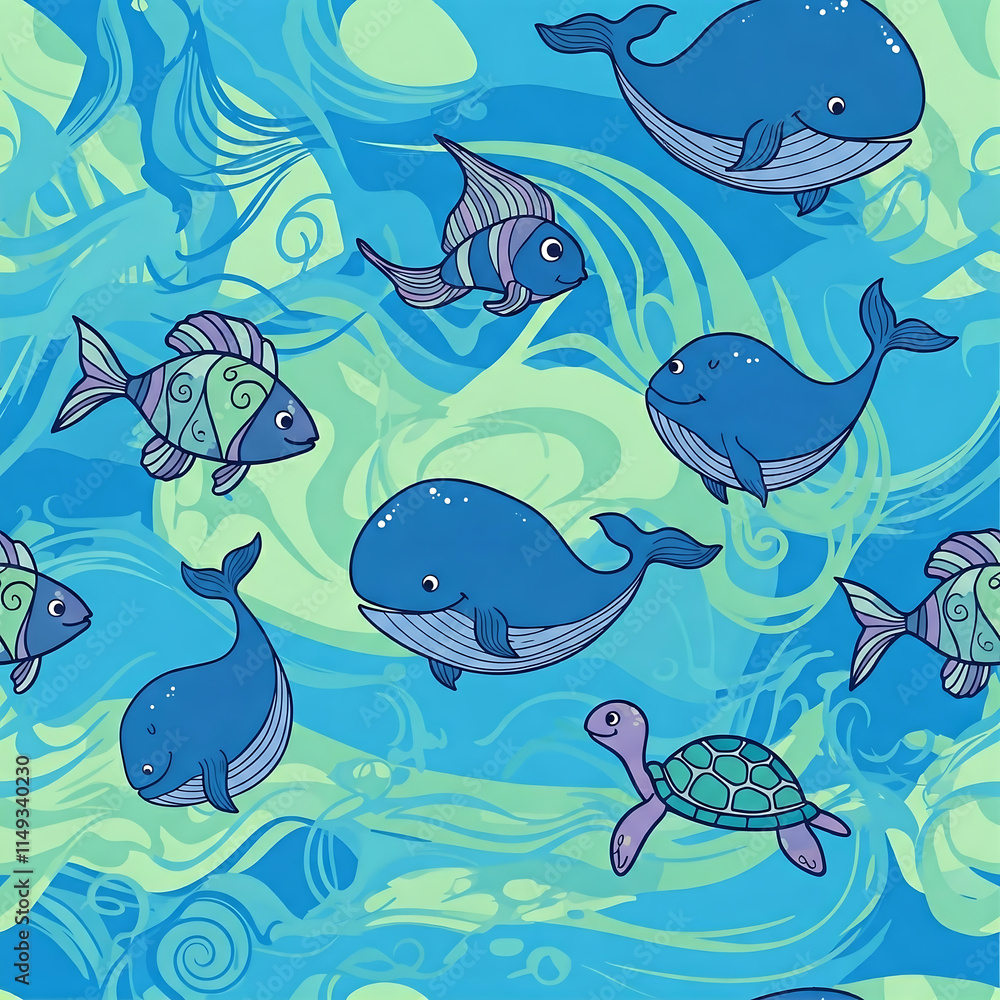 Ocean Wonders Seamless Pattern Ocean Wonders Seamless Pattern