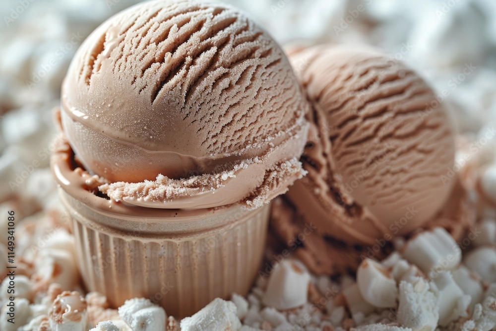 Cinnamon Roll ice cream flavor cut out on a white background Cinnamon Roll ice cream flavor cut out on a white background