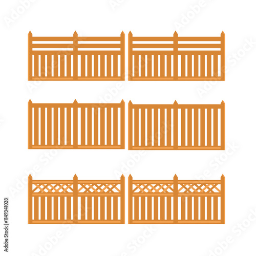 Wooden garden fence sets in various styles, with classic and modern styles