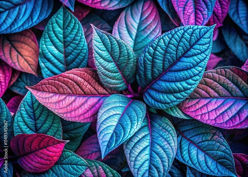 Wallpaper Mural Aerial drone captures vibrant leaf textures: blues, turquoise, pinksâ€”an artistic nature masterpiece. Torontodigital.ca