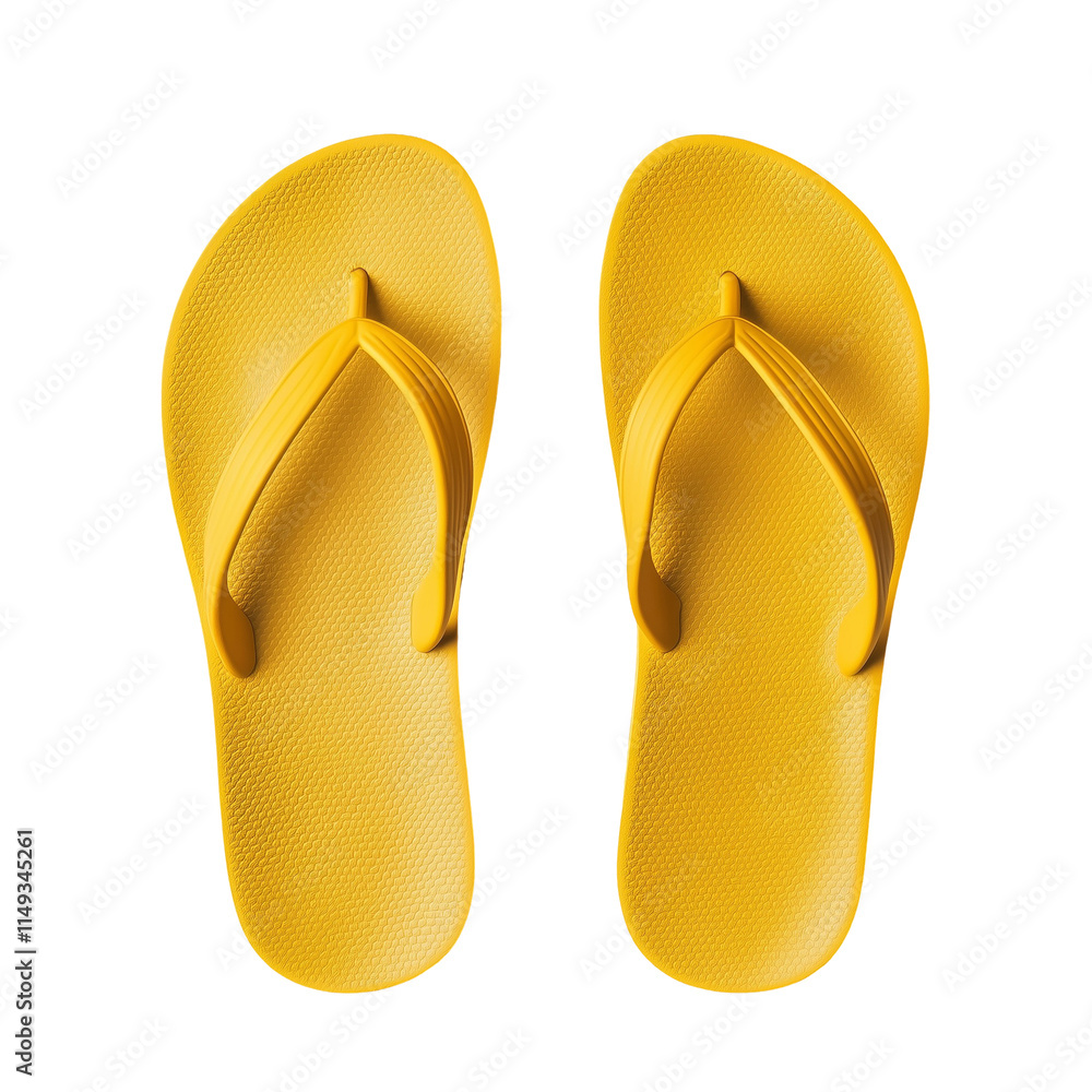 Yellow Flip Flops on Transparent Background Yellow Flip Flops on Transparent Background