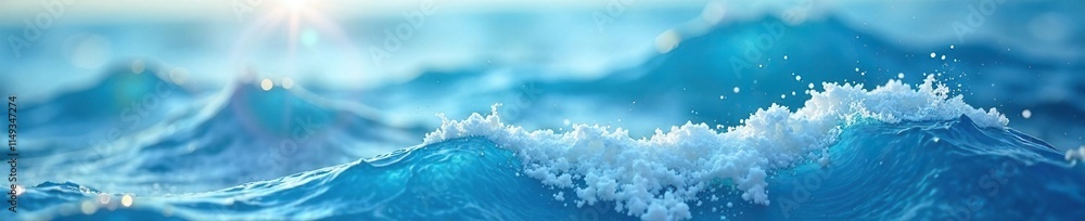 Soft focus blue abstract wave background with white texture and subtle sunlight effects, sunlight effects, abstract art Soft focus blue abstract wave background with white texture and subtle sunlight effects, sunlight effects, abstract art