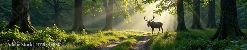 Wald mit aufeinandergestellten Steinen und Moos, moos, wald, pflanzen photo