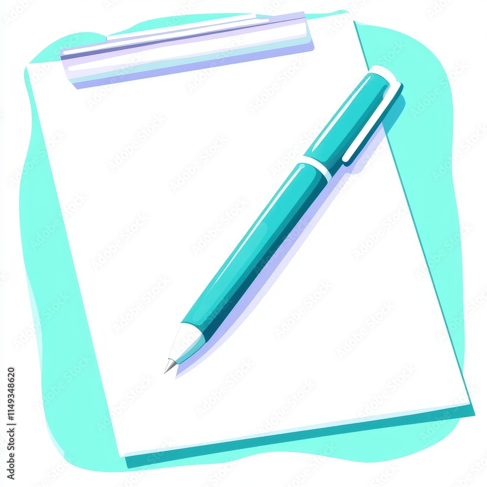 Blank Clipboard with Teal Pen Ready for Notes and Ideas Blank Clipboard with Teal Pen Ready for Notes and Ideas