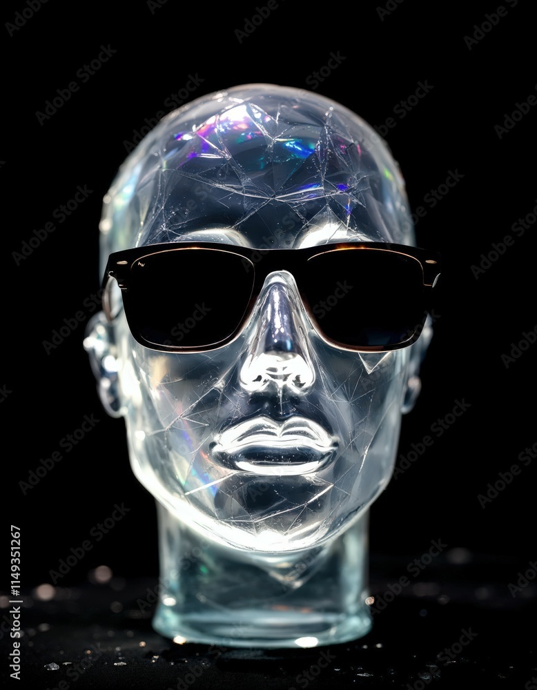 Mannequin face with sunglasses Mannequin face with sunglasses