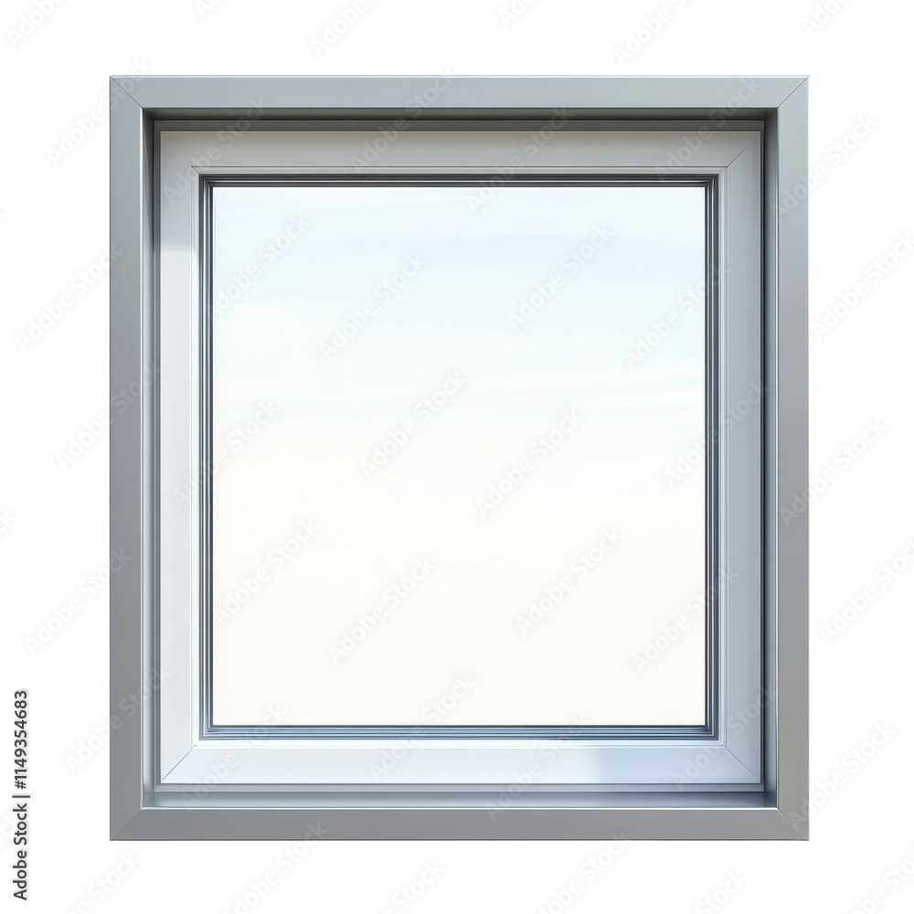 Modern White Frame Window with Clear Glass Opening to Bright Blue Sky, Perfect for Architectural and Interior Design Projects, Emphasizing Natural Light Modern White Frame Window with Clear Glass Opening to Bright Blue Sky, Perfect for Architectural and Interior Design Projects, Emphasizing Natural Light