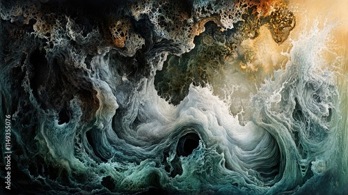 Wallpaper Mural Abstract Ocean Waves: A Digital Art Masterpiece Torontodigital.ca