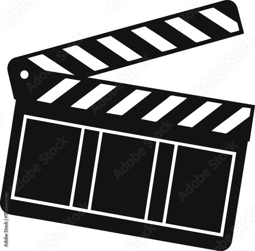 movie clapperboard silhouette vector illustration