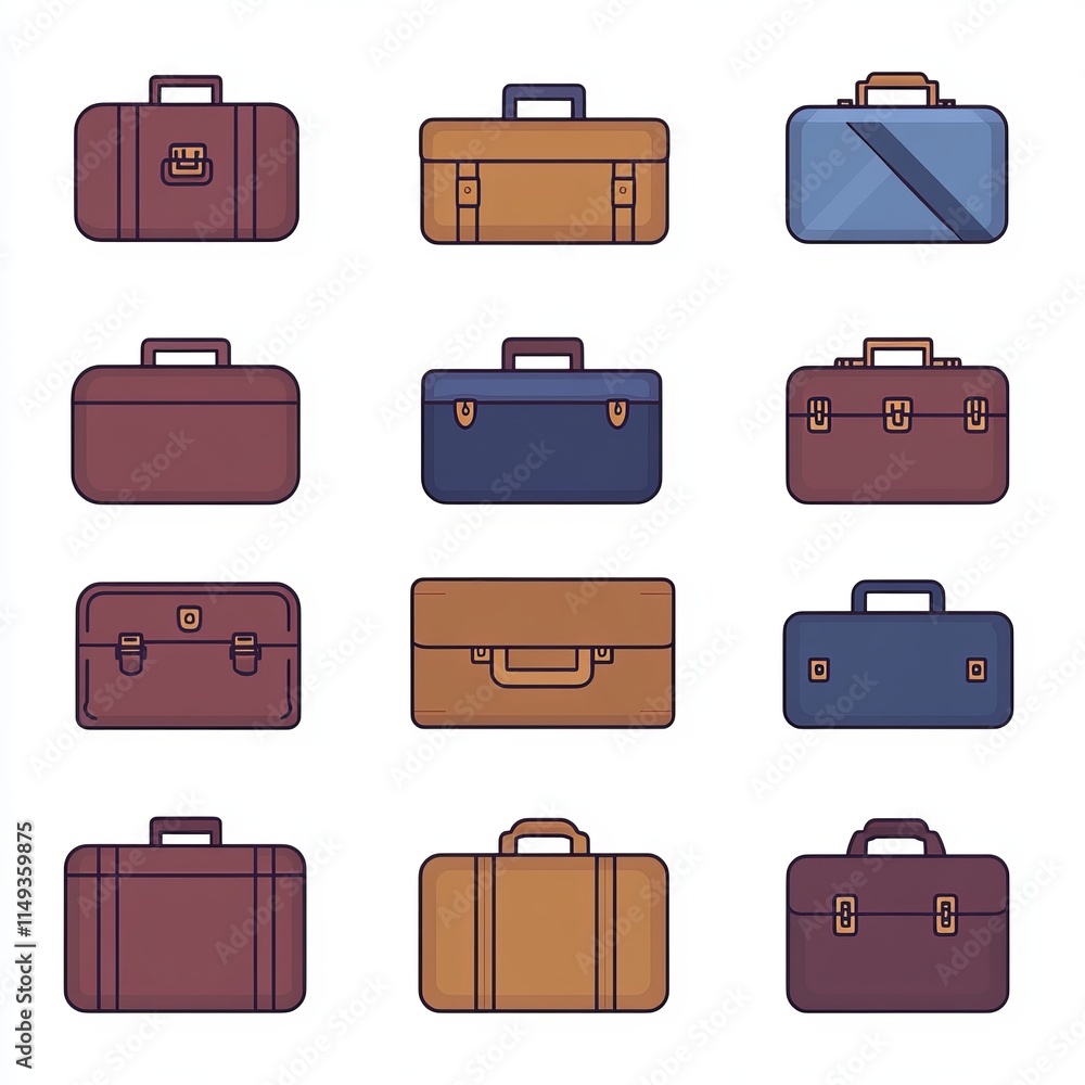 Collection of Vintage Suitcases and Briefcases