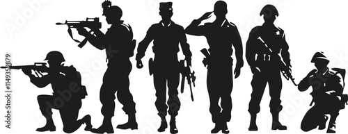 silhouette of a salute soldier in black and white vector