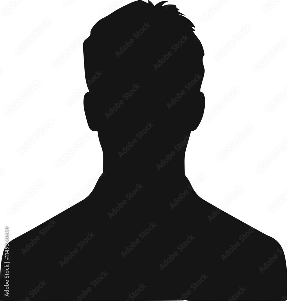 men head silhouette avatar, profile icons. Vector illustration men head silhouette avatar, profile icons. Vector illustration