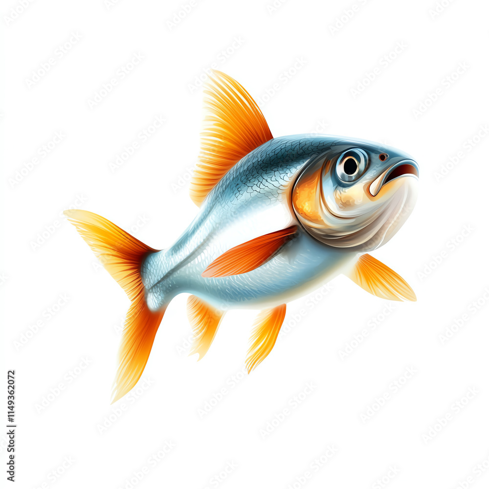 Fototapeta premium A vibrant illustration of a fish with striking colors and details, ideal for aquatic themes.