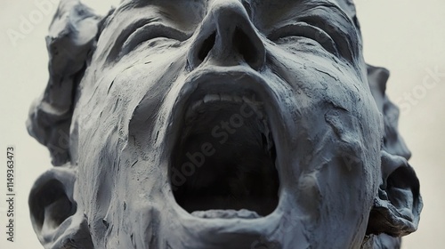 Anguished Scream: A Powerful Clay Sculpture