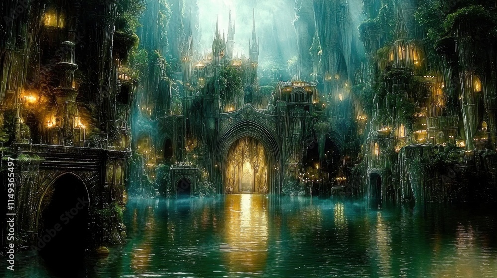 Naklejka premium Journey through a breathtaking underground world of wonder.