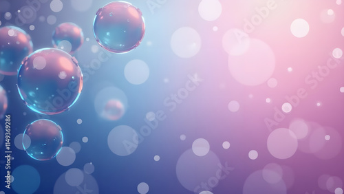 Abstract background with glass spheres. Concept of purity, transparency, and science.