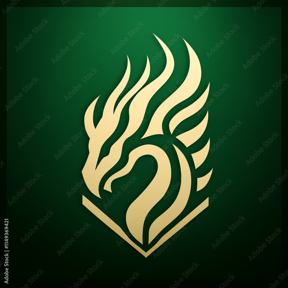 Naklejka premium Elegant Golden Dragon Head Logo Design for Book or Company