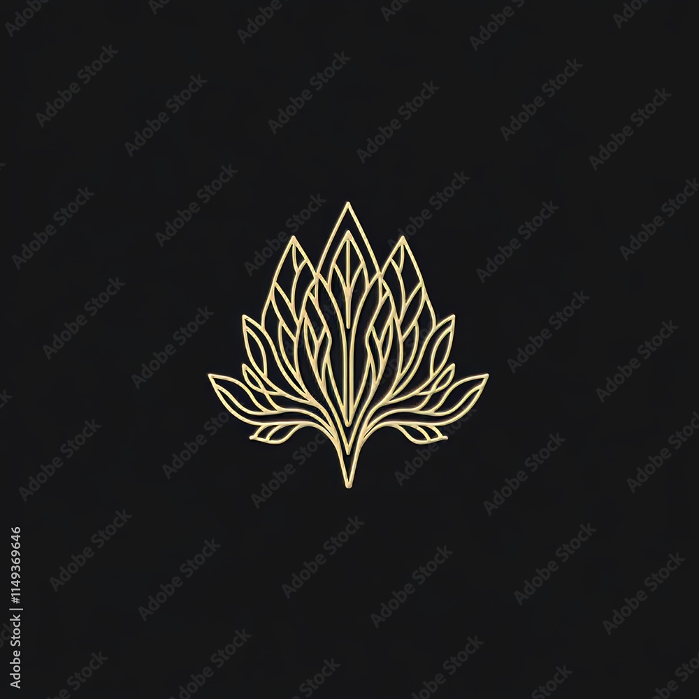 Obraz premium Elegant Golden Floral Ornament Logo Design