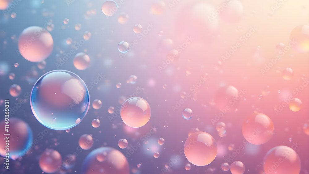 Abstract background with soap bubbles. Concept of purity, clarity, and freshness.