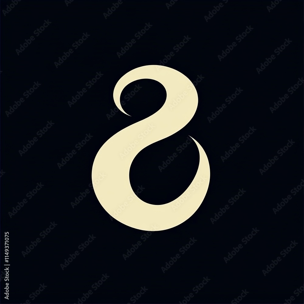 Elegant Swirling Number Eight Logo Design Elegant Swirling Number Eight Logo Design