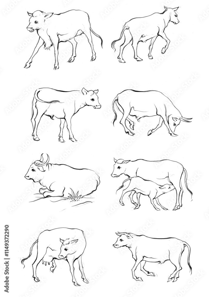 Hand drawn Cow Standing Sketch Illustration
Hand drawn Cow Standing Sketch Illustration
