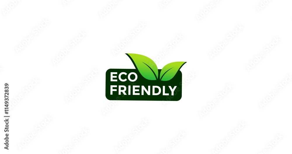 Eco friendly Healthy natural product label. Eco friendly vector logo template. Motion graphics