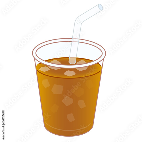 氷が入ったアイスティーのイラスト