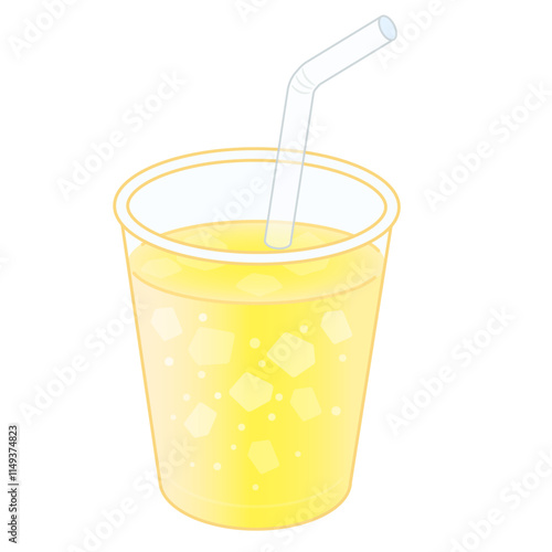 冷たいバナナジュースのイラスト