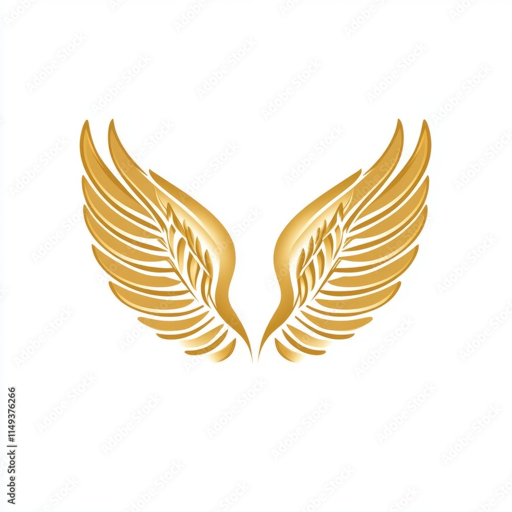Obraz premium Golden Angel Wings Design, Elegant Symbol of Freedom and Faith