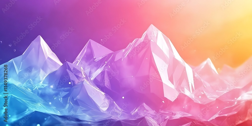 Colorful, abstract polygonal mountain range landscape. Colorful, abstract polygonal mountain range landscape.