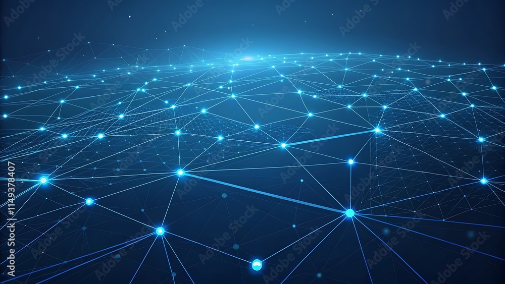 Fototapeta premium Digital Network Connections. Abstract blue background