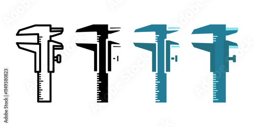 Vernier Caliper icon set. Measuring sign. for mobile concept and web design. vector illustration on white background