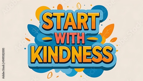 Start With Kindness Colorful Motivational Poster photo