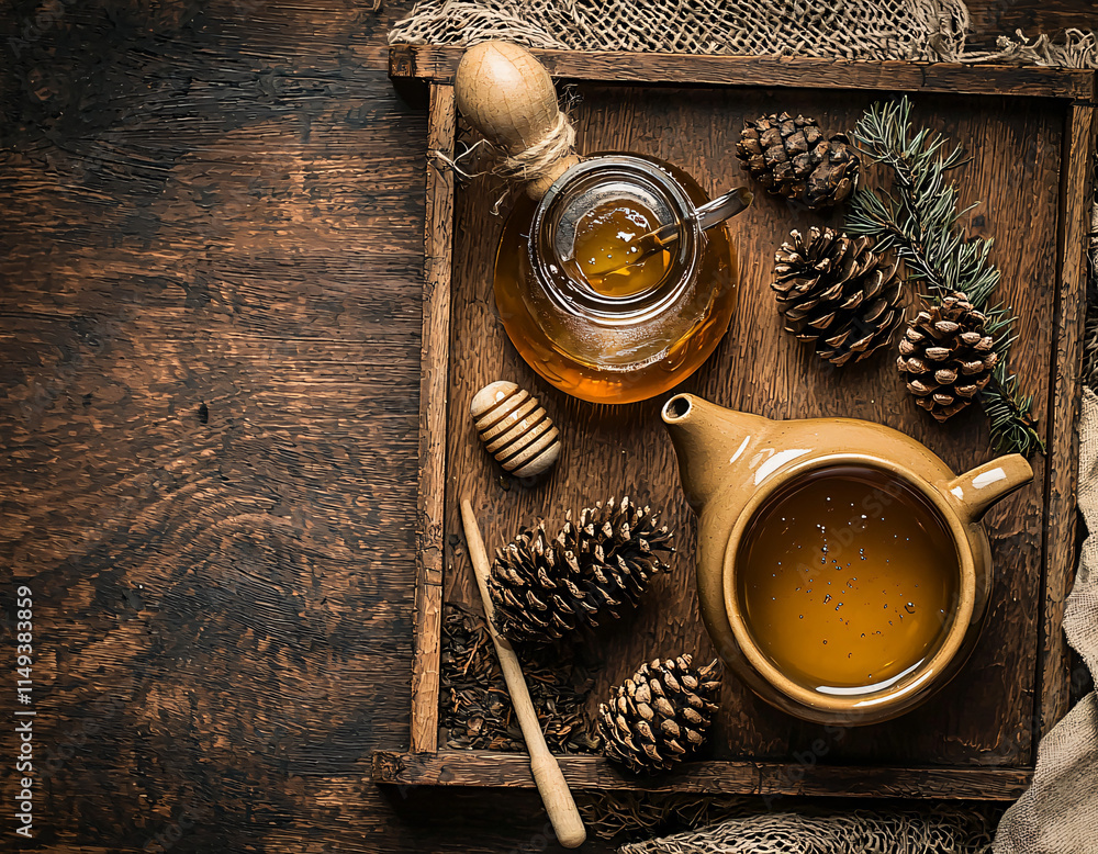 Naklejka premium Honey Tea Autumn