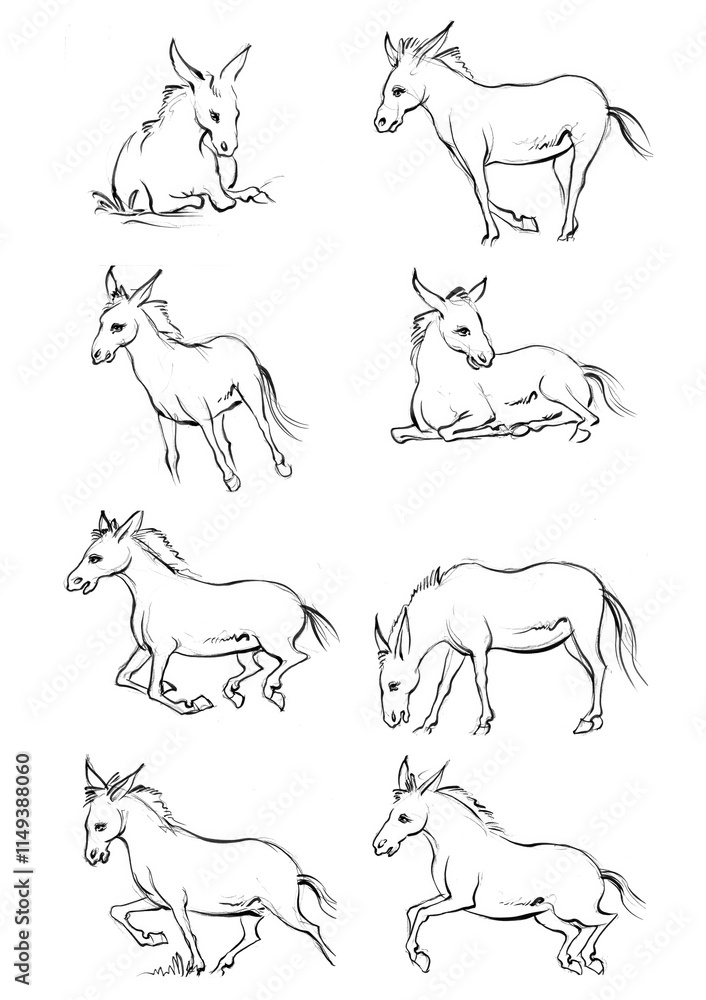 Horse, a colouring book for kids, easy to colour, vector illustration, Vector, Annimals Horse, a colouring book for kids, easy to colour, vector illustration, Vector, Annimals
