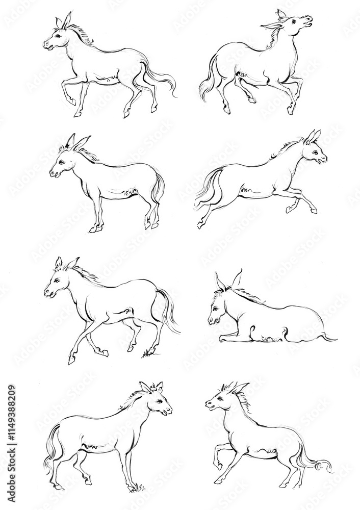 Horse, a colouring book for kids, easy to colour, vector illustration, Vector, Annimals Horse, a colouring book for kids, easy to colour, vector illustration, Vector, Annimals